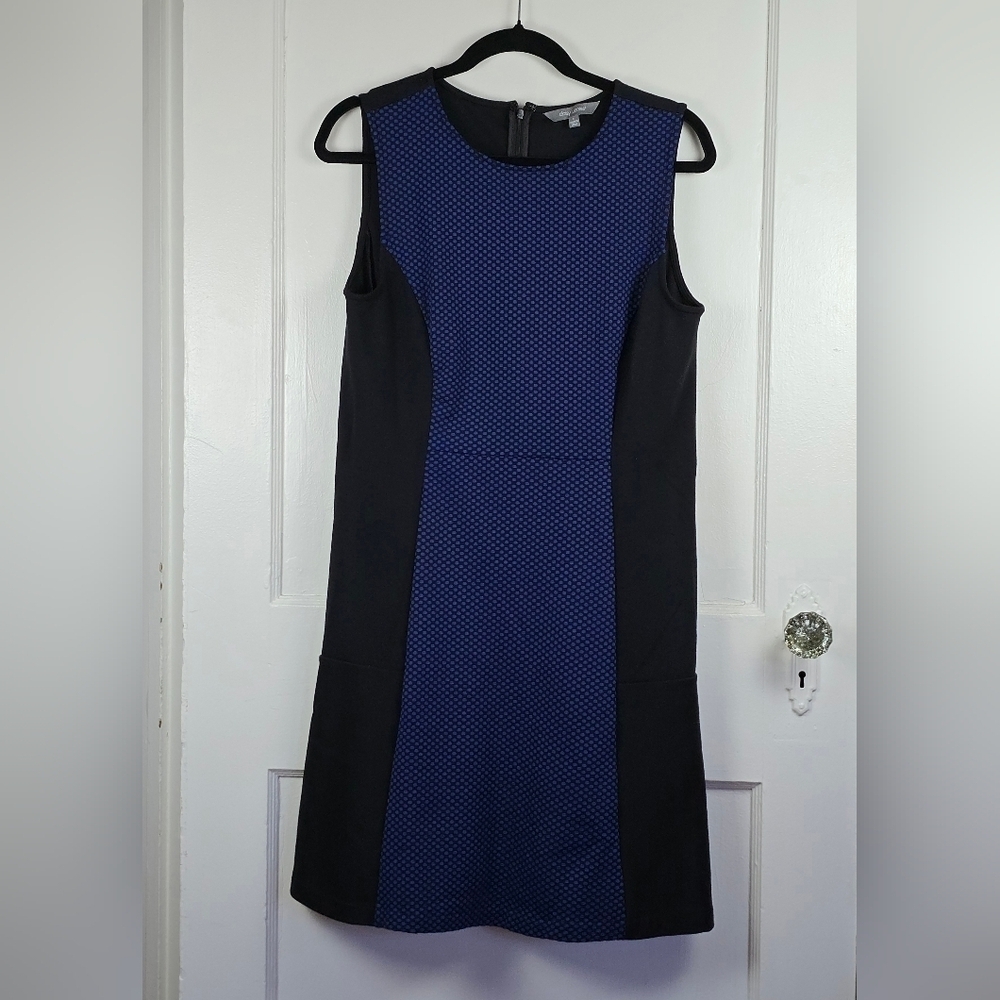 Daisy Fuentes FINAL Price Blue and Black Colorblock Knit Dress L
